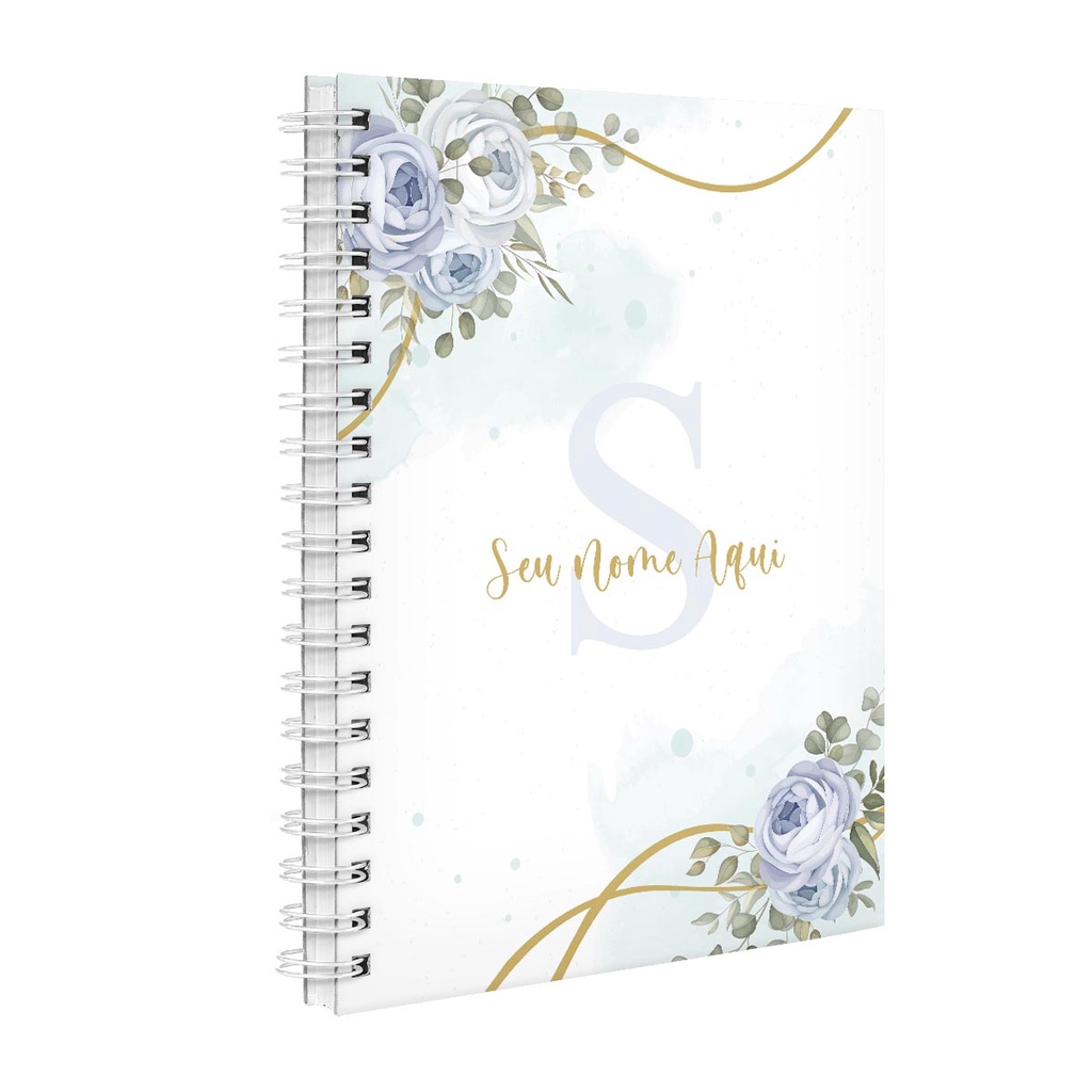 Agenda 2023 Planner Semanal Personalizada Floral Rosas Azul | Shopee Brasil