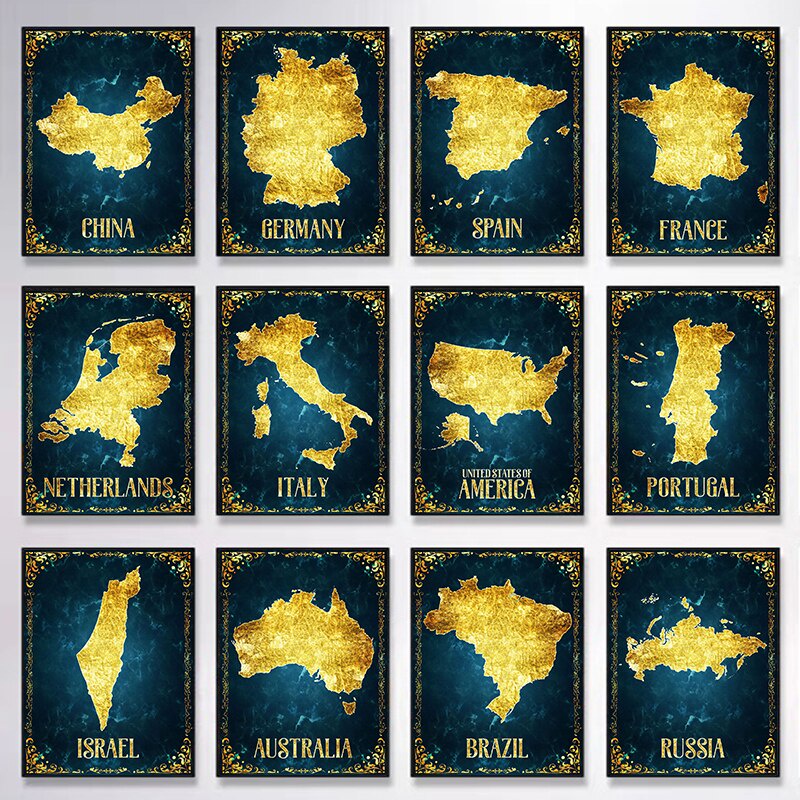 Quadro em Tela Portugal mapa 