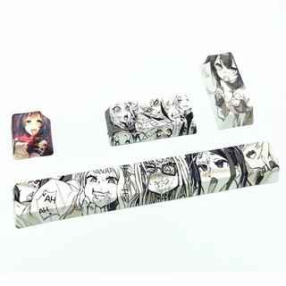 4PCS Ahegao Keycap Tinta Sublimação Perfil OEM Anime Japonês Para Cherry Gateron Kailh switch Teclado Mecânico SS