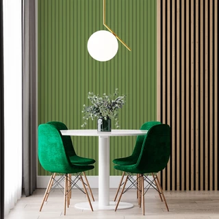 Papel de Parede Adesivo Madeira Verde Oliva Ripado