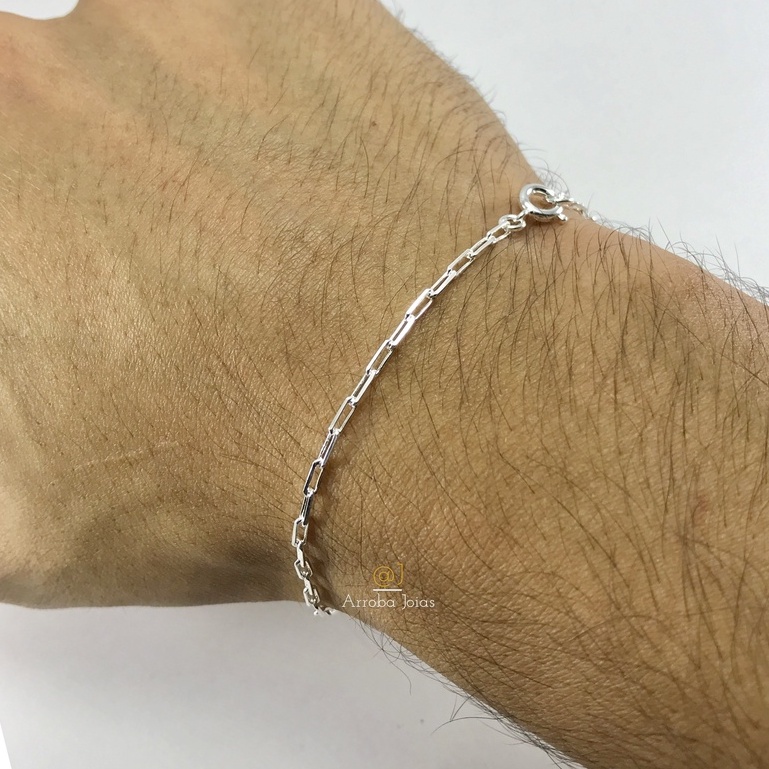 Pulseira Masculina Cartier 2mm Banhada a Prata 925