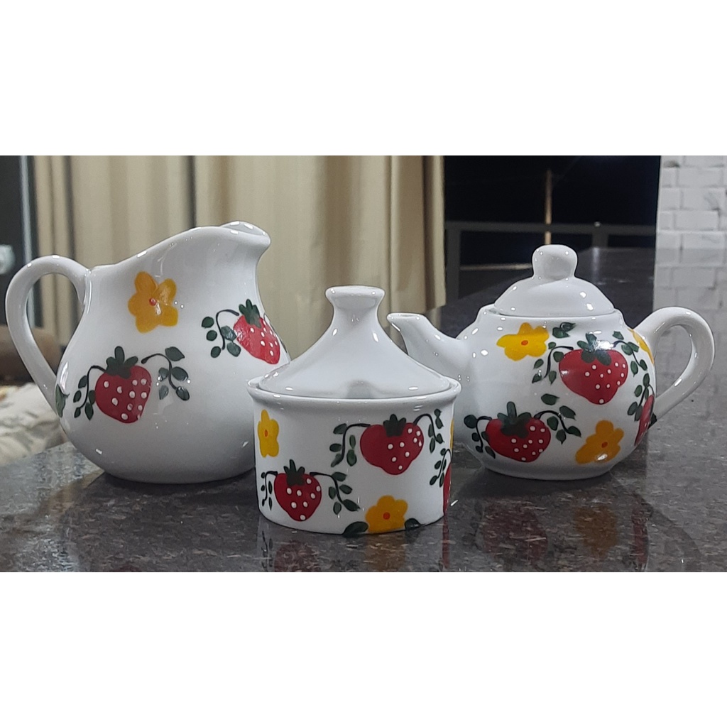 Conjunto de chá com bule de chá de porcelana para adultos