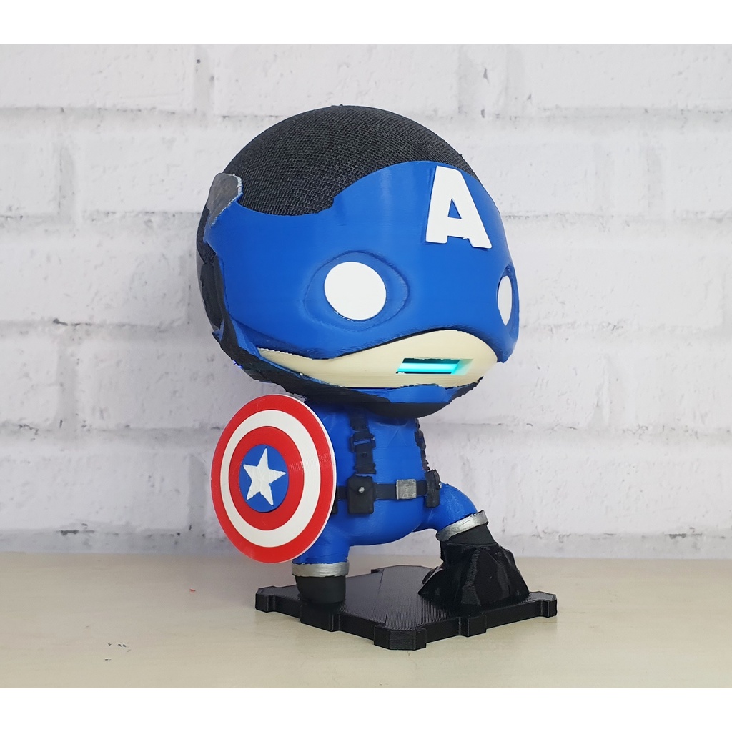 Suporte Alexa Echo Dot 4 ou Echo Dot 5 Capitão América - Presente, decoração criativa, música, som, stand de mesa Amazon