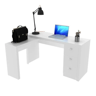Escrivaninha/Mesa Escritório de Canto Multimóveis CR25011 Branca
