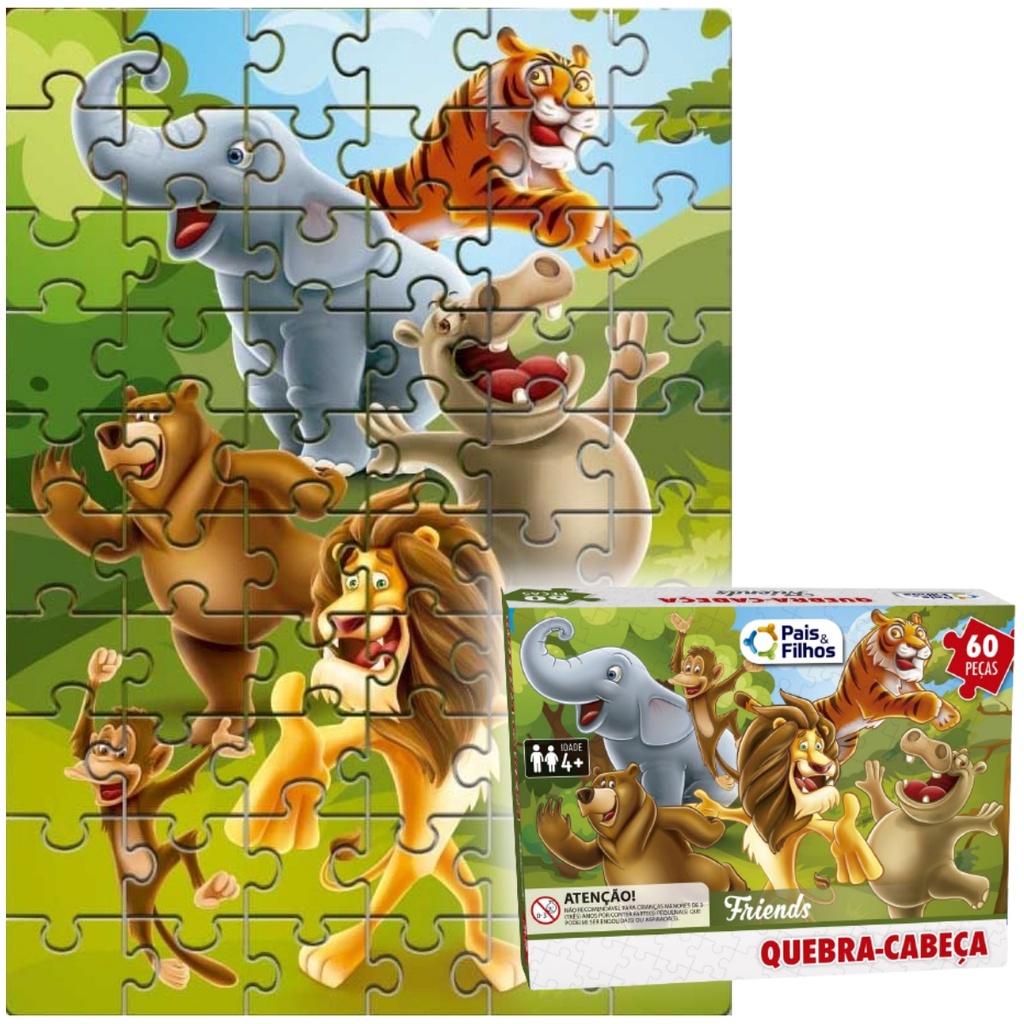 Quebra-Cabeça Animais do Mundo 150 peças, Multicor : :  Brinquedos e Jogos