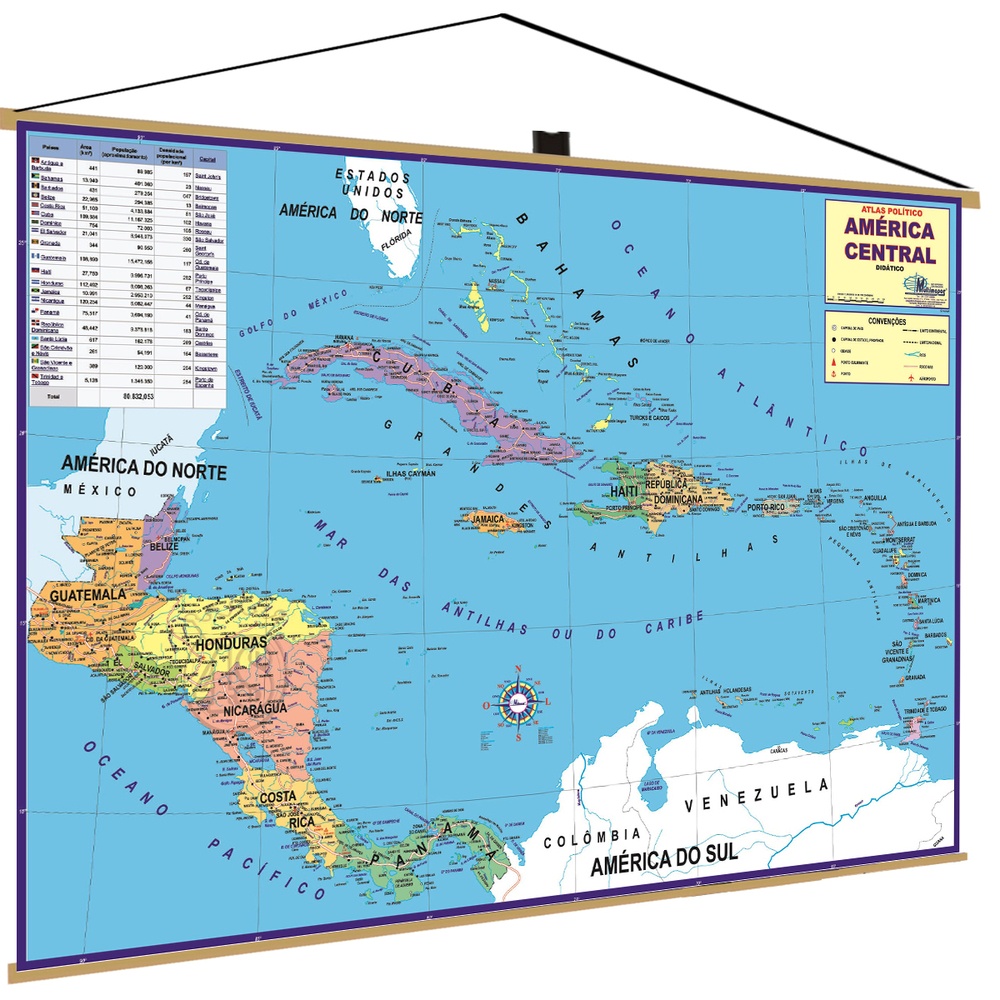 Mapa America Central Politico Banner Poster Geografico Escolar | Shopee ...
