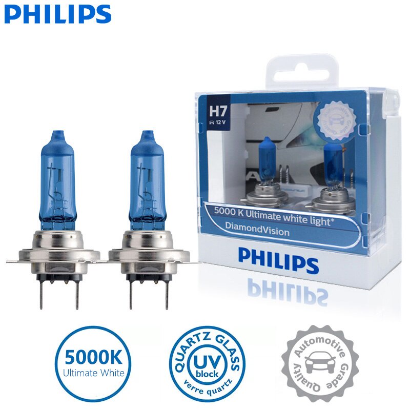 Lâmpada Para Faróis Philips Diamond Vision 5000k H7 Original