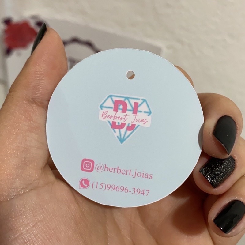 Tag Redonda 5x5 Para Roupas Acessórios Logo Marca Frente e Verso 100 ...