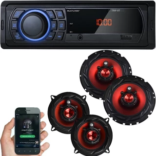 Toca Rádio Carro Bluetooth Multilaser + Alto Falantes 220w Volkswagen