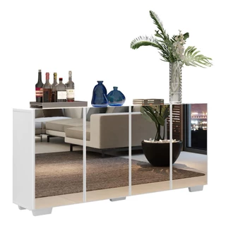 Aparador Buffet com Espelho Multimóveis Vegas com 4 Portas FG3560 Branco