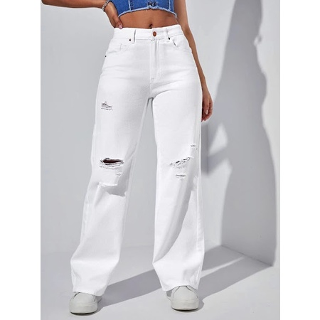 Calça Jeans Pantalona Wide Leg Branca - Use Bella Dama - Calça Jeans  Feminina - Magazine Luiza