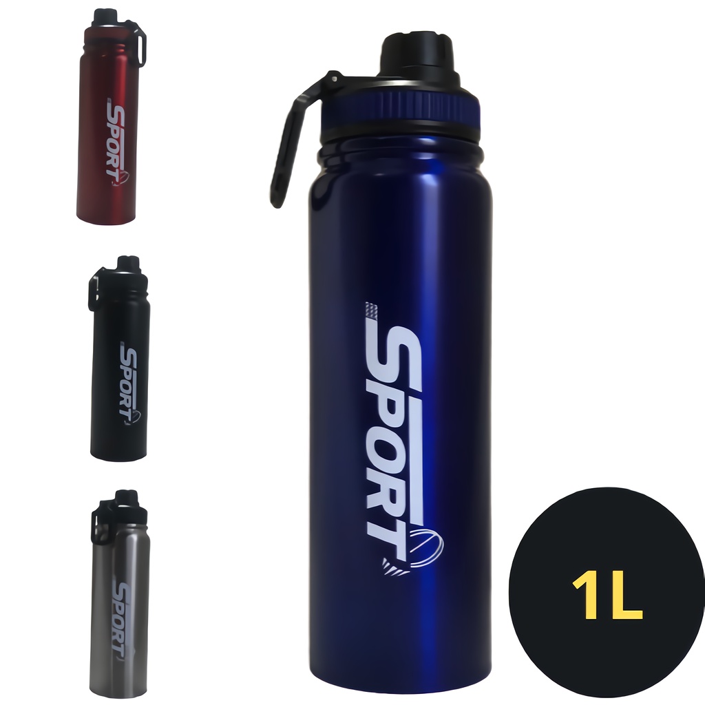 Garrafa de água inox 1L squeeze academia escritório