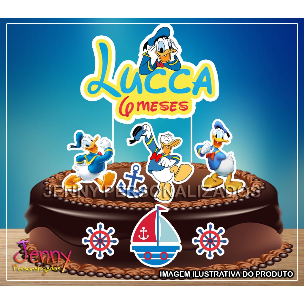 topo topper de bolo personalizado pato donald | Shopee Brasil