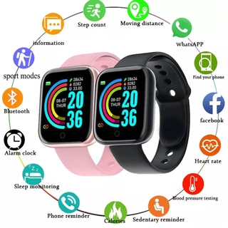 Y68 D20 Relógio Inteligente IP67 À Prova D' Água com Monitor de Frequência Cardíaca Rastreador Fitness Y68