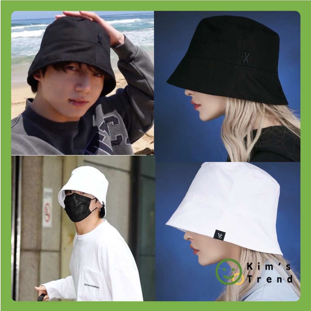 BTS Jungkook [VARZAR] Chapéu De Balde De Gota De Pinos (Preto