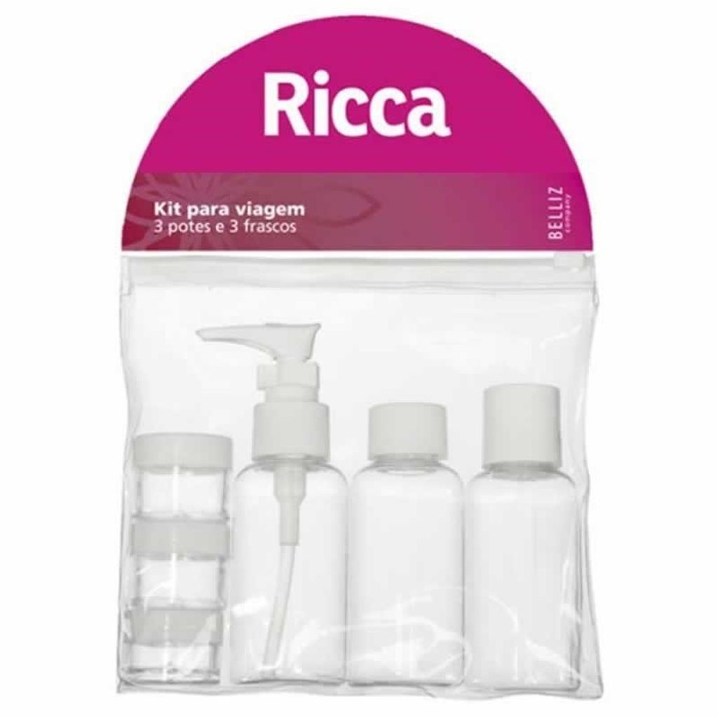 Kit Para Viagem Ricca Com 3 Potes E 3 Frascos | Shopee Brasil