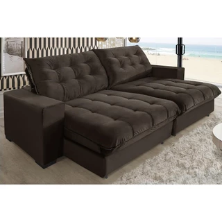 Sofá Califórnia Molas Ensacadas e Pillow Top 3,10m Café