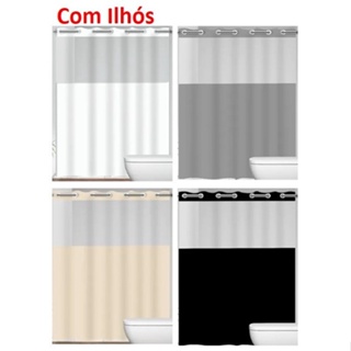 Cortina em PVC Para Box Antimofo Com Ilhós 1,38x1,98 Cores Vida Pratika Varão