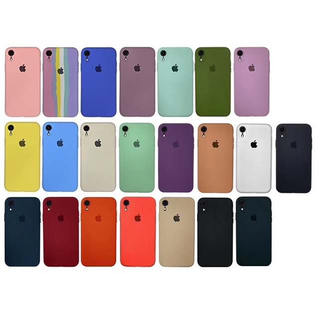 Capa Capinha iPhone XR Silicone Case Aveludado com Logo Apple Shopee