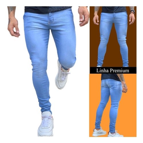 Calça Jeans Masculina Slim Com Elastano Lycra Roupas Premium Otima Qualidade