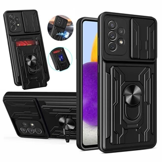 < Caixa De Armadura À Prova De Choque Para Samsung Galaxy A30 A50 A21S A31 A51 A71 A12 A22 A32 A52 A72 M52 A13 F62 Tampa Traseira Do Suporte Da Ranhura Cartão