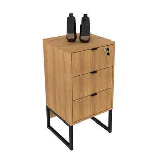 Gaveteiro para Escritório com Chave Multimóveis CR25055 Amendoa/Preto