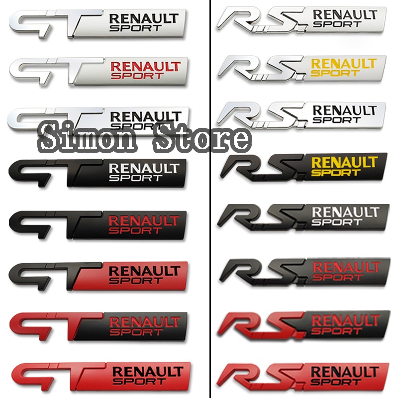 12.5x2.1cm GT RS Renault Esporte Logotipo Lateral Do Carro Fender Adesivo Emblema Para Kangoo Clio Megane Auto Corpo Dec