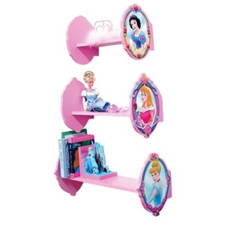Kit 3 Prateleira Trio de Nicho para quarto Infantil Kit 3 Peças Mdf Decoração de Princesas Rosa