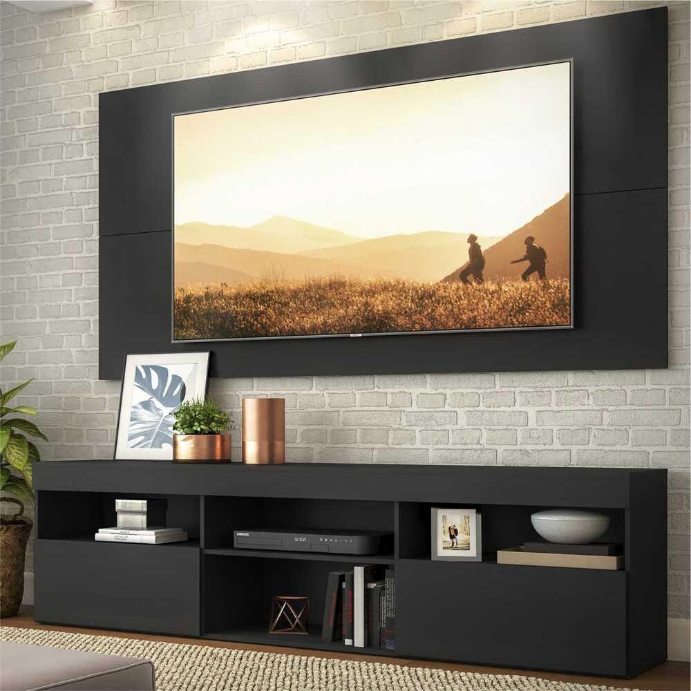 Rack com Painel P/TV até 65" Flórida Multimóveis Preto