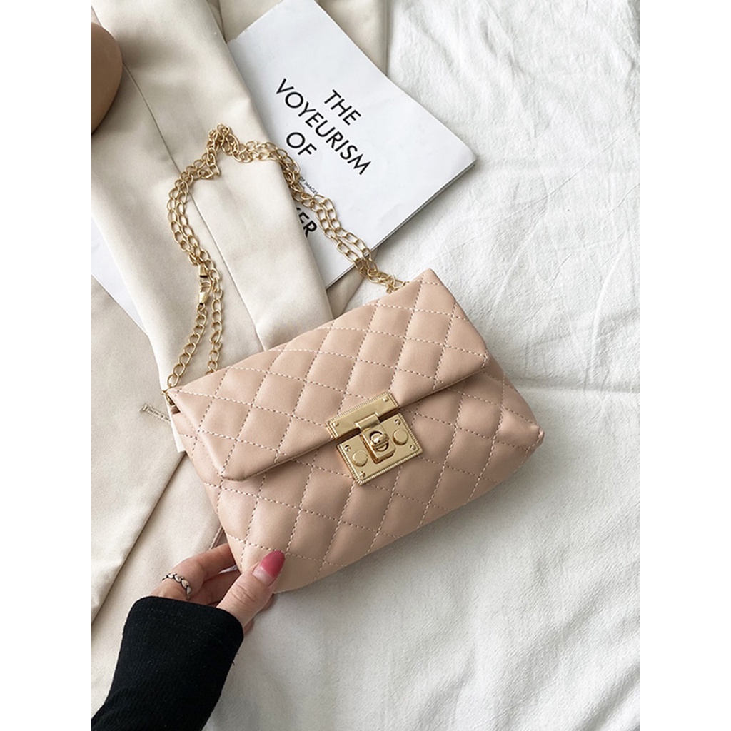 Bolsa nude acolchoada Shein Shopee Brasil