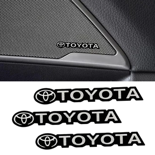 4/8pcs Alto-Falantes De Metal 3D De Alumínio Estéreo De Áudio Decorativo Adesivos Para Toyota VIos Yaris Corolla Cross Wish Revo CHR Avanza Fortuner Rush Wigo Innova Carro Acessórios
