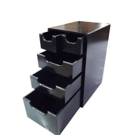 Gaveteiro Organizador de Mesa Com 5 Gavetas Pintado De Preto