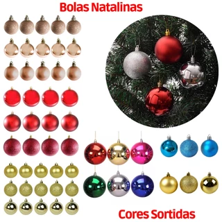 Enfeites De Natal Bolas Natalinas 4 cm Mista Enfeites de Natal Para Árvore Lisa Fosca