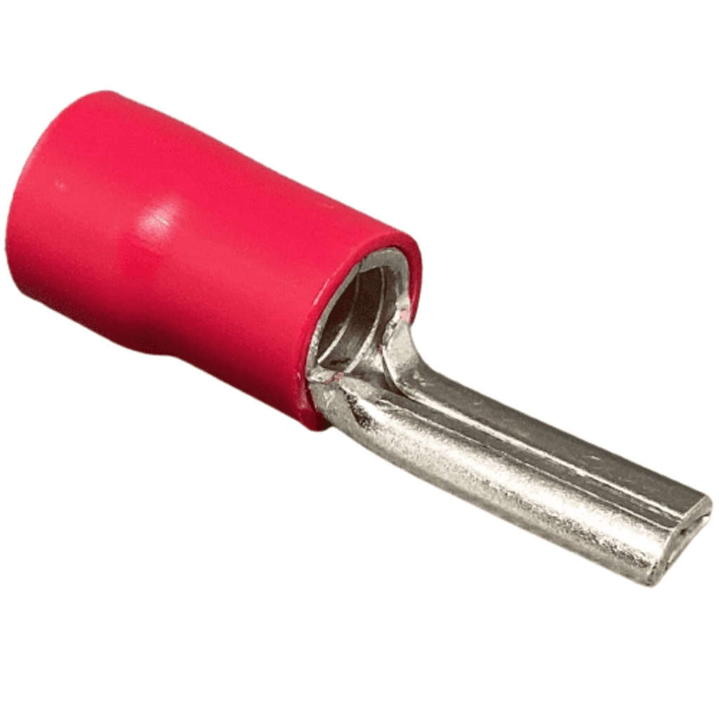 Terminal Pino Agulha Lamina Pré-isolado 35mm Vermelho Conector Eletrico para Cabos e Fios- 10un