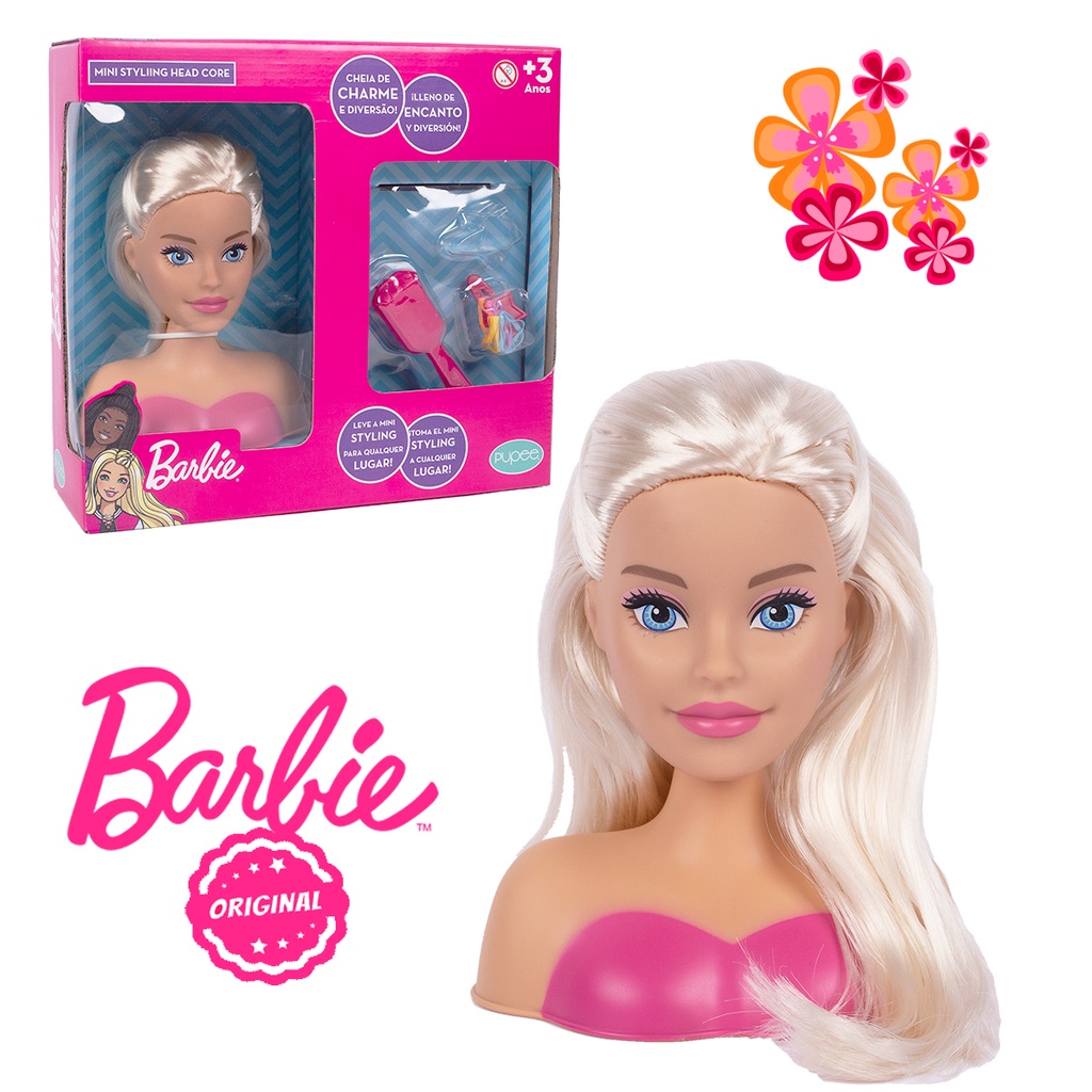 Busto Boneca Barbie Para Pentear E Maquiar Vem Com