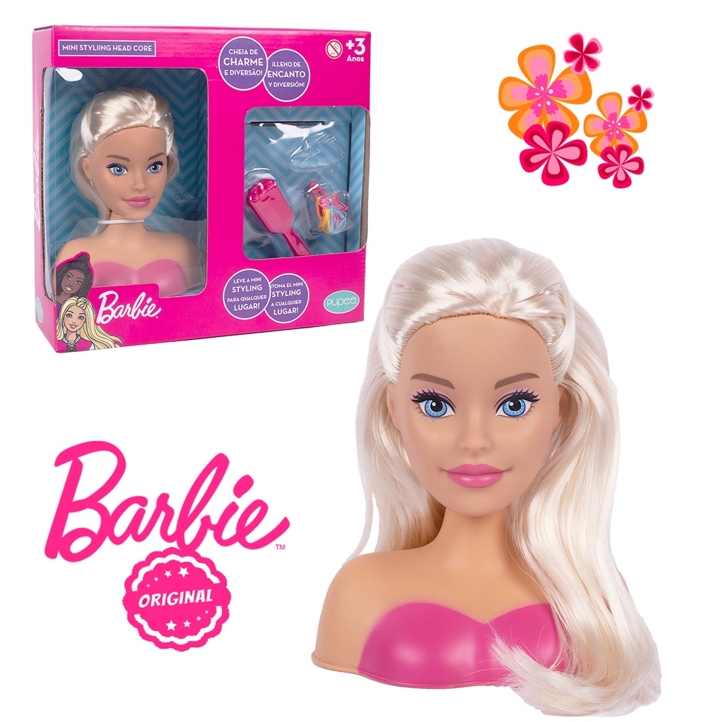 Boneca Barbie Busto P/pentear + Kit Salão De Beleza -c/vídeo :  : Brinquedos e Jogos