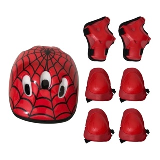 Kit Capacete Joelheira Cotoveleira Bike Skate Patins