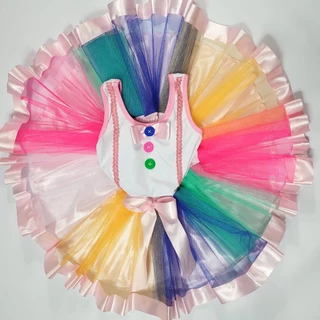 Fantasia infantil CIRCO Palhacinha com saia de tutu adulto e infantil de Carnaval