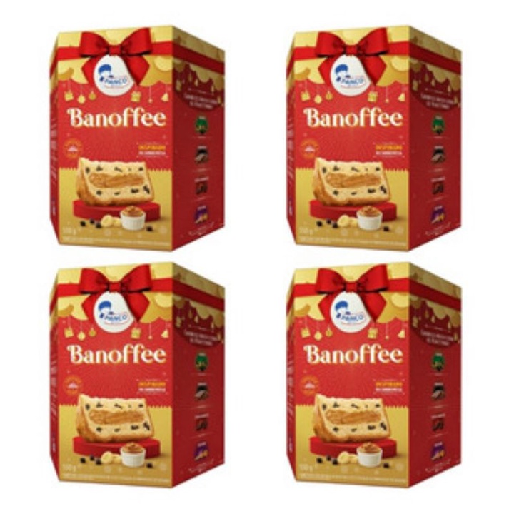 kit 4 Panetone Panco Banoffee 550 Gr
