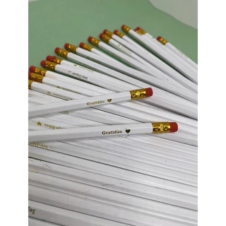 Caixa de lápis com frases e Borracha 36 unidades Promoção volta as aulas