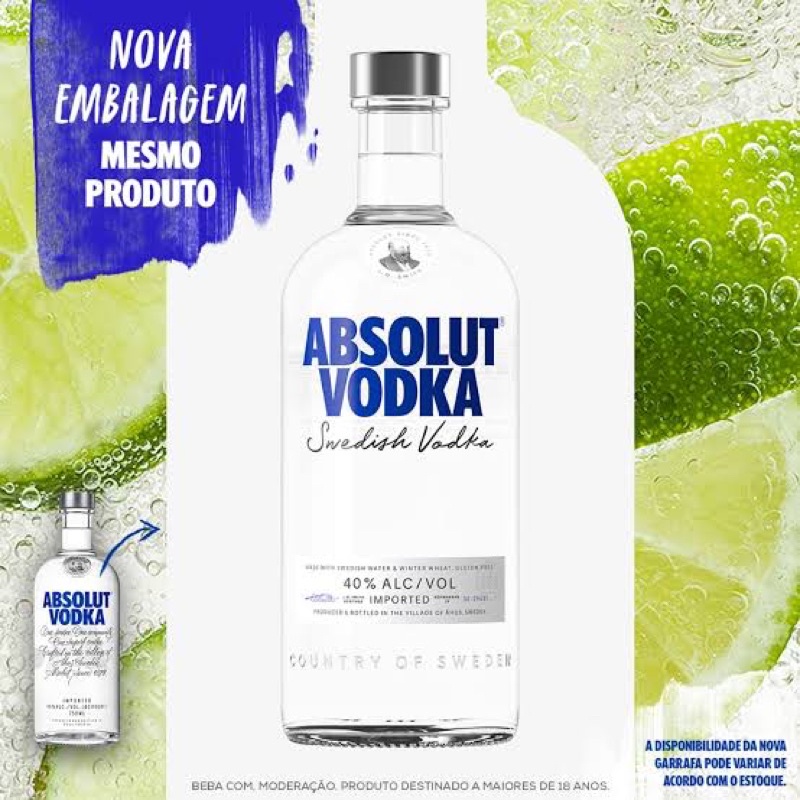 Vodka ABSOLUT Original Selo IPI Nota Fiscal