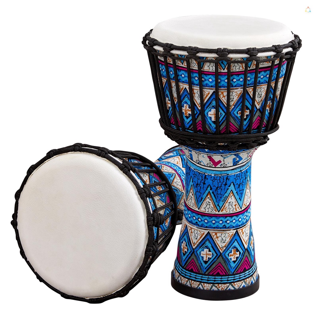 rcobbr Tambor De 8 Polegadas Portátil Africano Djembe Com Padrões De Arte Coloridos Instrumento Musical De Percussão