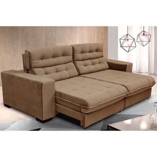 Sofá New Califórnia Molas ensacadas e Pillow Top 2,70 Castor