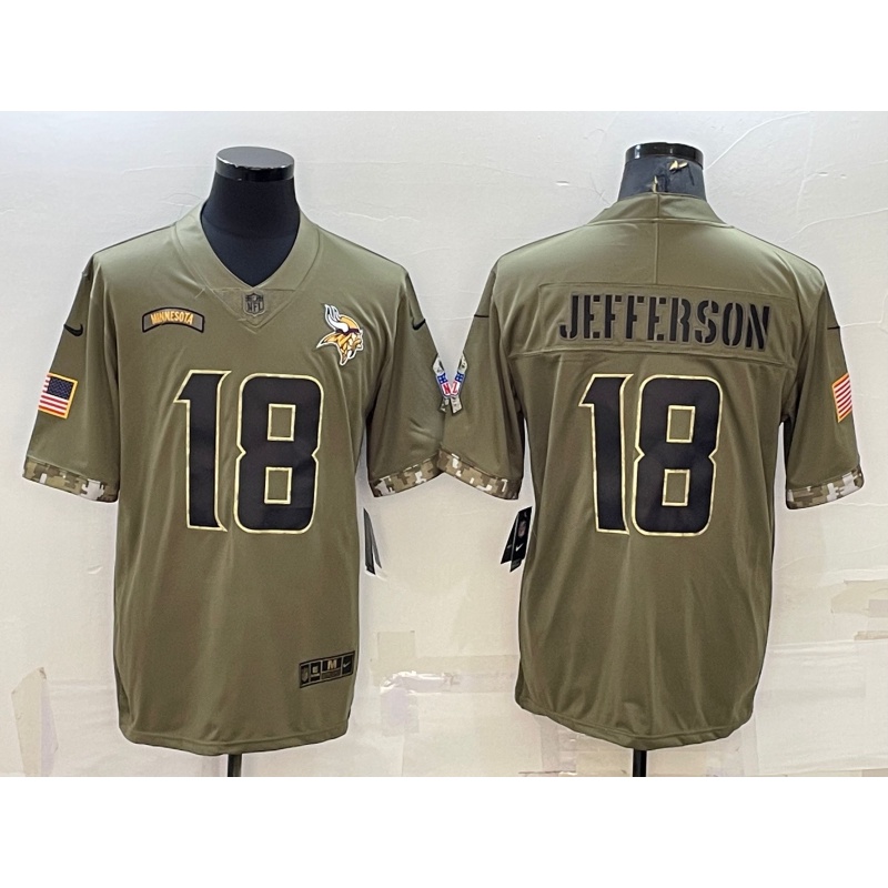 Justin Jefferson Minnesota Vikings Nike Youth 2023 Salute To Service  Limited Jersey - Brown