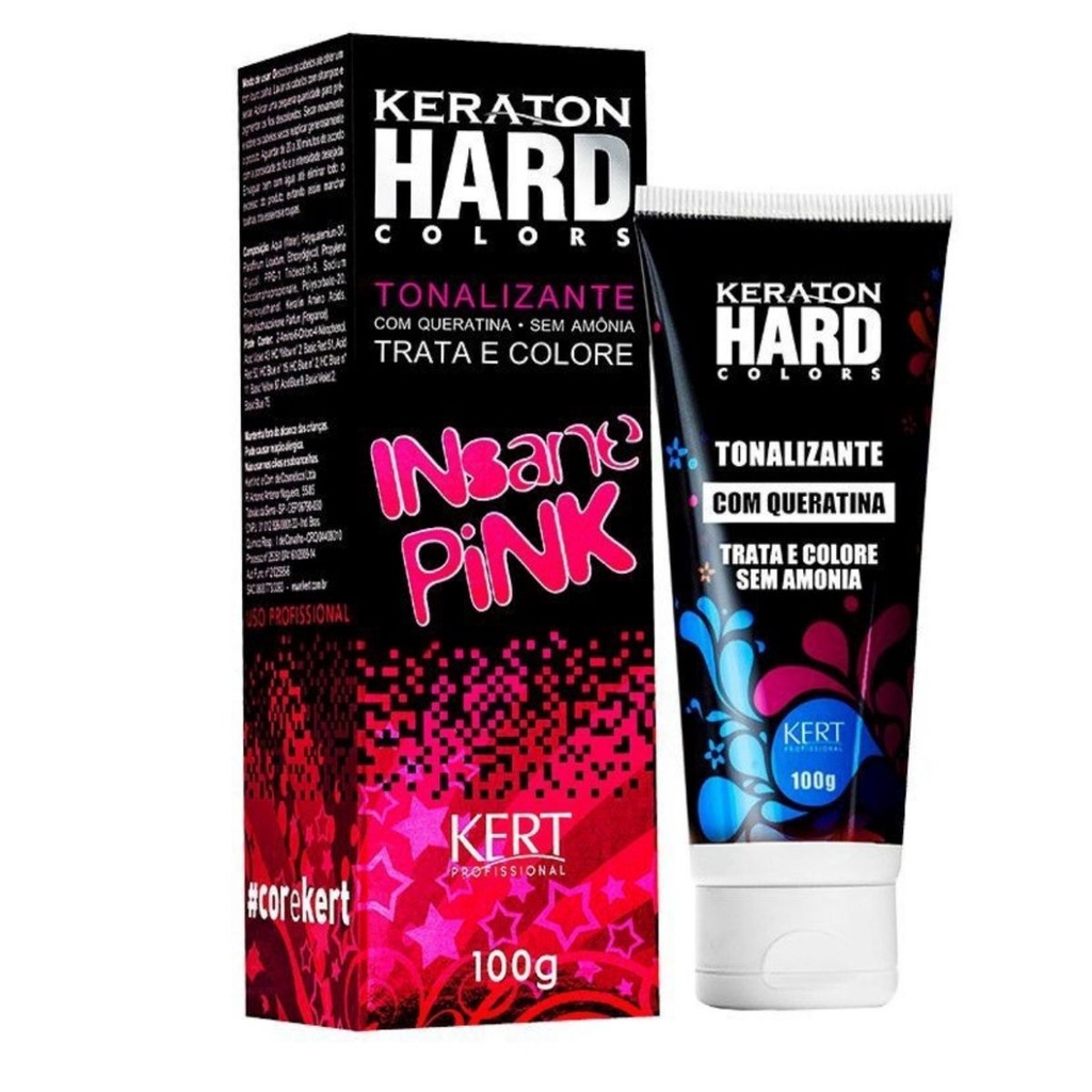 KERT KERATON HARD COLORS TONALIZANTE INSANE PINK 100G | Shopee Brasil