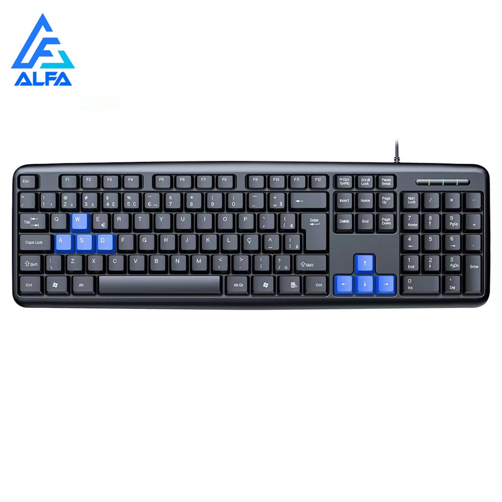 Teclado Usb Abnt2 Padrão Pc Português Cor Preto