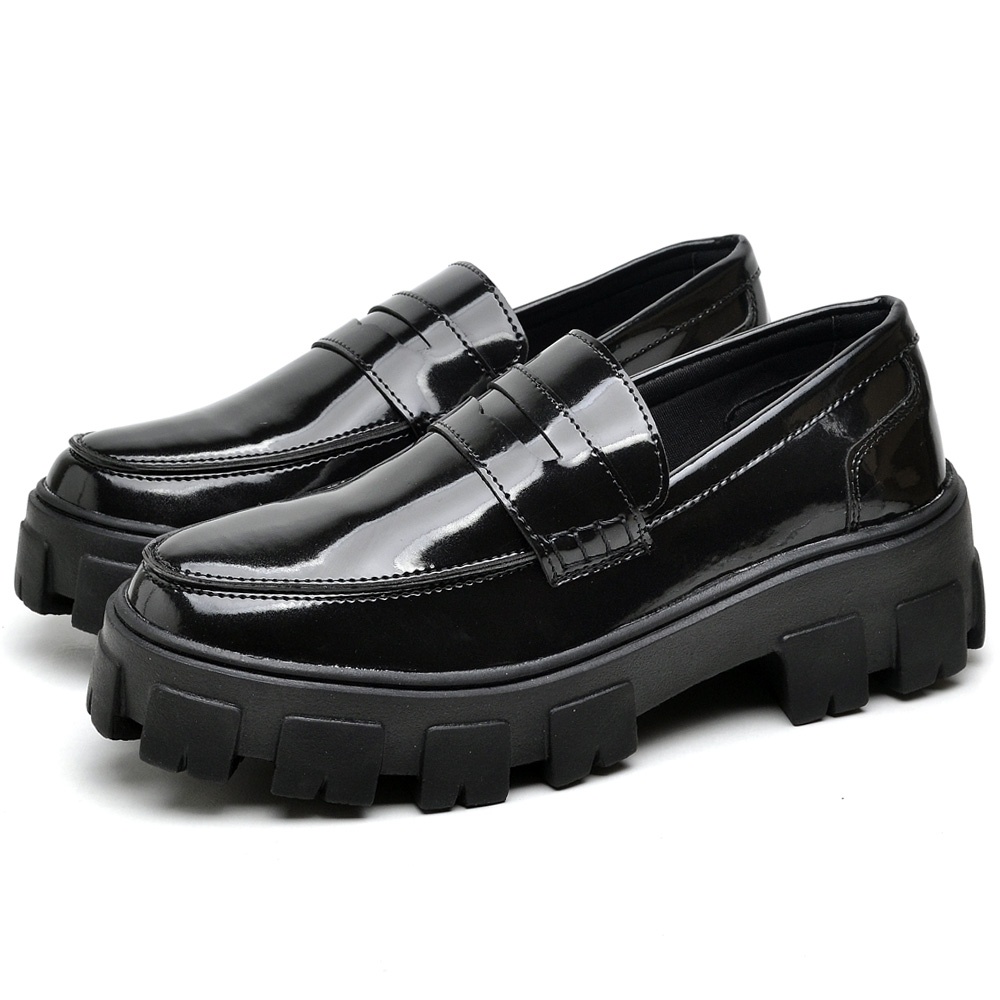 Sapato Mocassim Dubuy Oxford Feminino Preto Verniz Still 1404FG