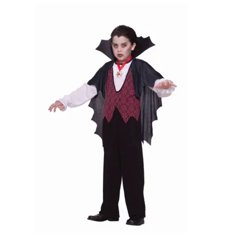 Fantasia Halloween Vampiro Drácula Infantil - Pronta Entrega