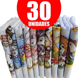 30 Pano De Prato Estampado Kit 30 Unidades de pano de prato com bainha - guardanapo100% algodão