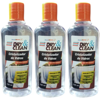 3 Uni. Cristalizador De Vidros em Geral Dry And Clean - Impermeabilizante 100ml
